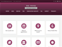 Tablet Screenshot of mdpryke-notary.com